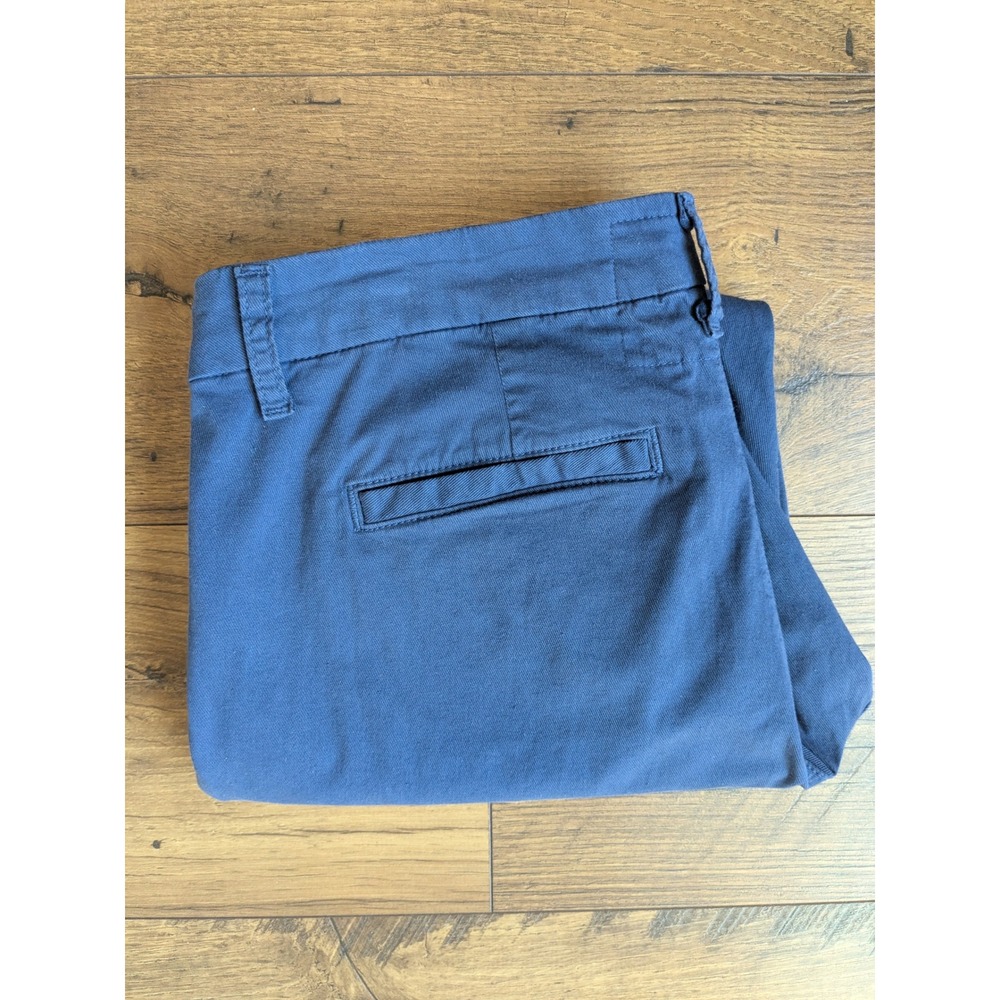 Frank & Eileen Wicklow Navy Blue Italian Cotton Cropped Chino Pants Womens 6
